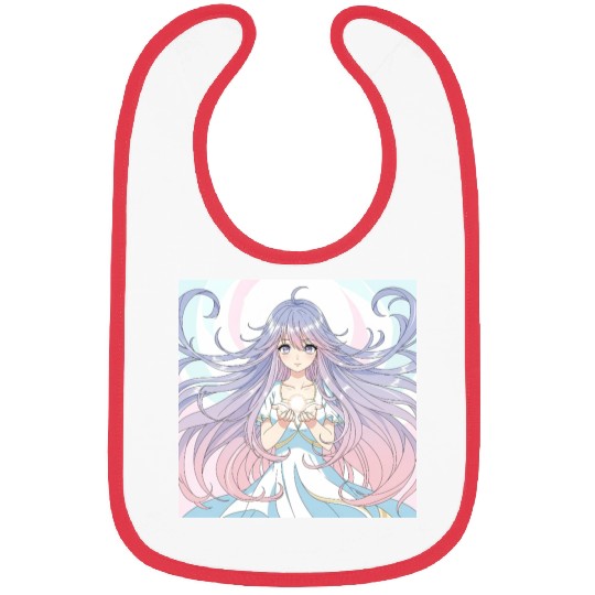 Ethereal Fantasy Girl with Flowing Hair Bibs