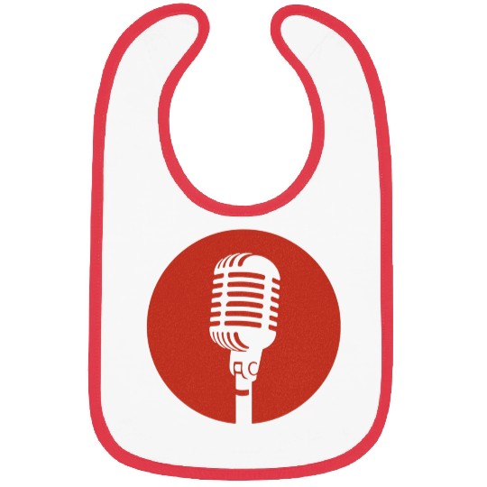 Retro Microphone in Red Circle – Vintage Music  Bibs