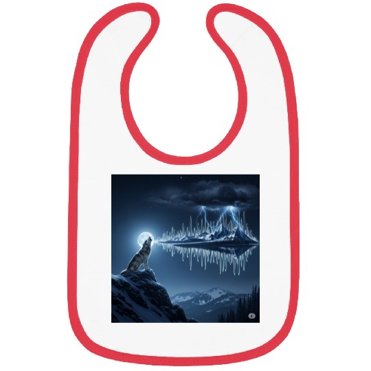Mystic Mountain Wolf Sound Wave Bibs