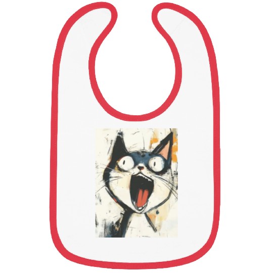 Funny Screaming Cat – Meme Expression Bibs