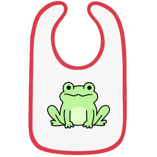 Lime Green Cartoon Frog Design Bibs