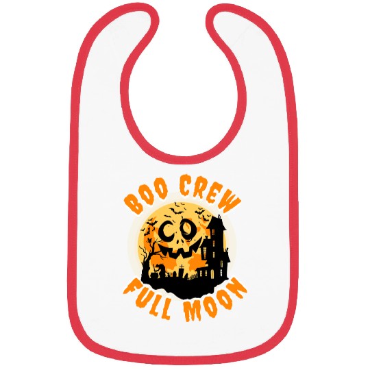 Halloween Boo Crew Full Moon Bibs
