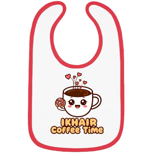 Cute Heart-Embraced Coffee Mug Design Bibs