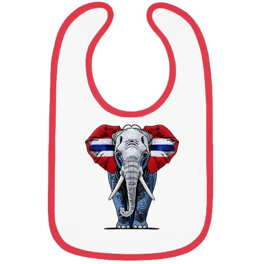 Thailand Elephant Red White Blue National Flag Cul Bibs