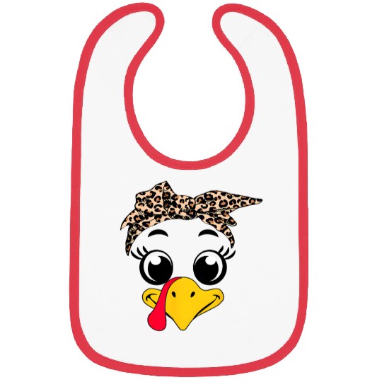 Leopard Print Headscarf Duck Face Bibs
