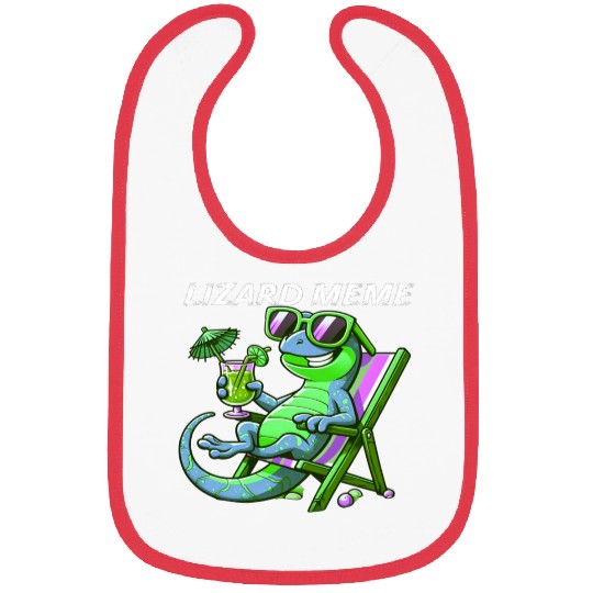 Lizard Meme Lounge Scene Bibs