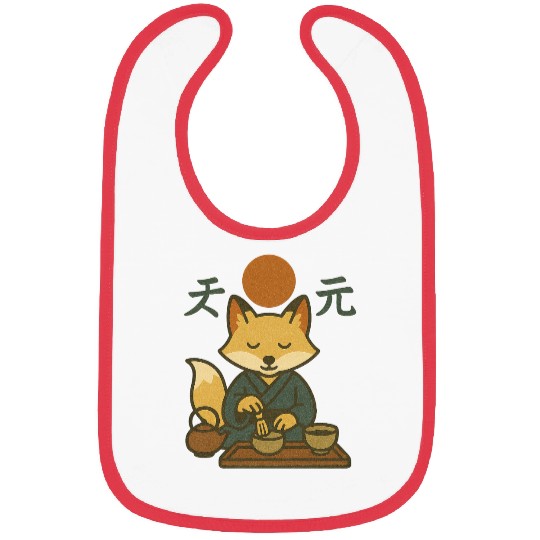 Anime Fox Meditation Scene Bibs