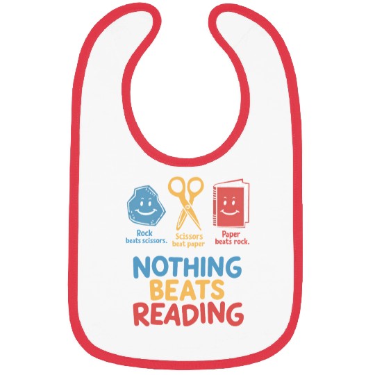 Nothing Beats Reading Funnny Rock Paper Scissors  Bibs