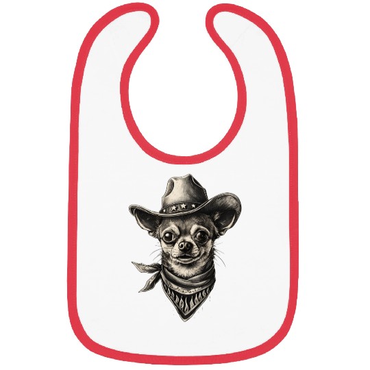 Western Chihuahua Cowboy Design Bibs