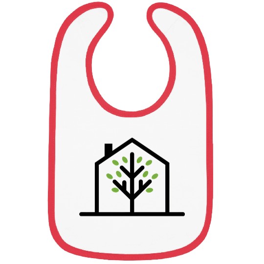 Eco-Friendly Tree Inside House Outline Bibs