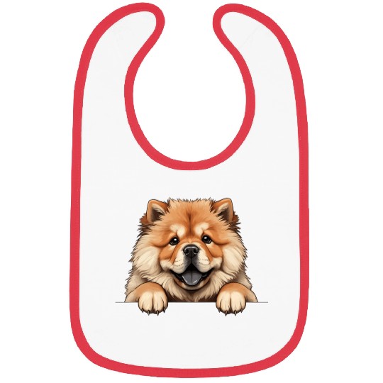 Playful Chow Chow Puppy Illustration Bibs