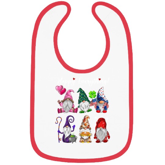 Happy Everything Gnomes Every Seasons All Year Bibs