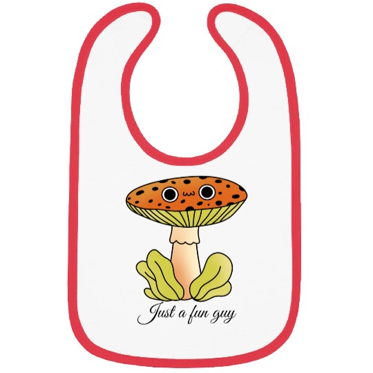 Whimsical Mushroom Cartoon Illustration Bibs