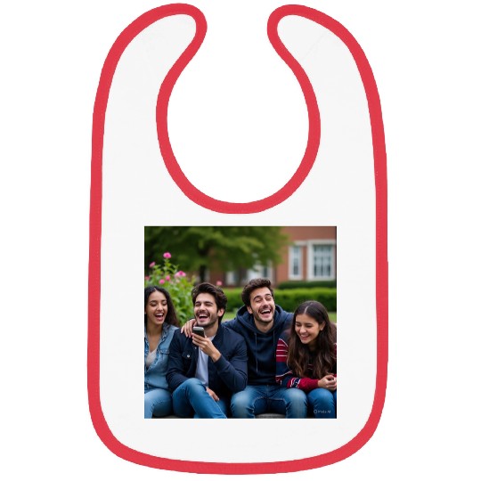 Joyful Group Friendship Illustration Bibs