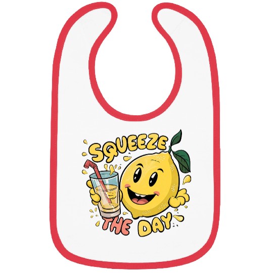 Squeeze The Day Lemon Cartoon Bibs