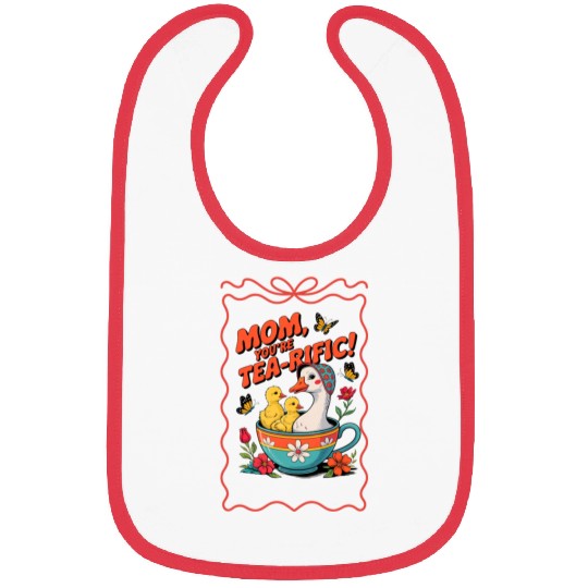 Motherly Swan and Ducklings Tea Humor Bibs