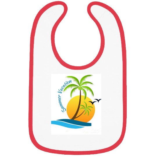 Tropical Sunset Beach Scene Bibs