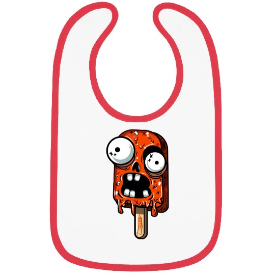 ice cream zombie 02 Orange grunge sour scream Pop Bibs