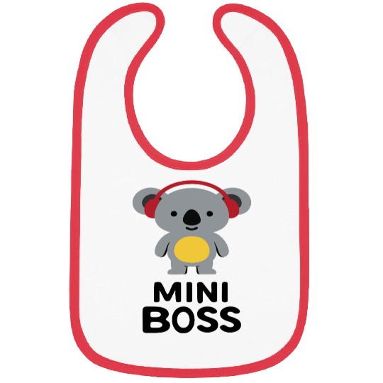 Mini Boss Gray Koala Bear Bibs