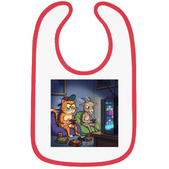 Gaming Cat VS Goat Bibs