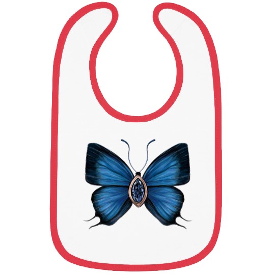 September Sapphire Blue Butterfly Gemstone Design Bibs