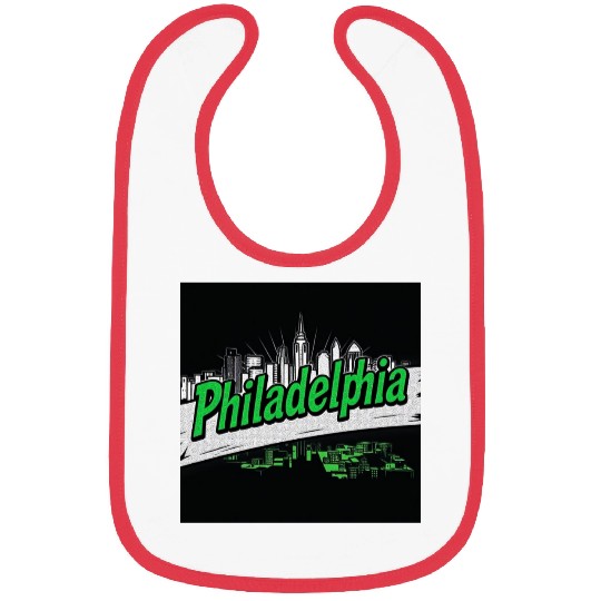 Philadelphia Skyline Neon Design Bibs