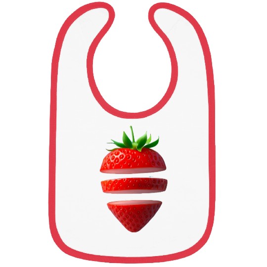 Deconstructed Strawberry Illustration Bibs