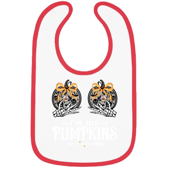 Skeleton Halloween couple I'm his pumpkins Bibs