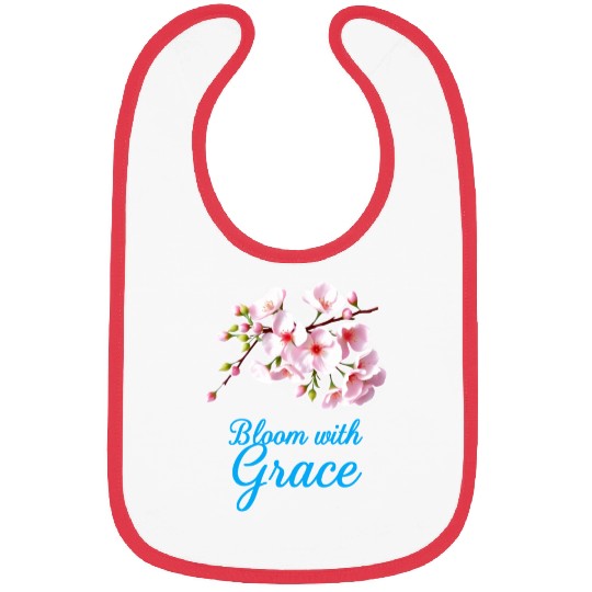 Cherry Blossom Bloom with Grace Text Bibs