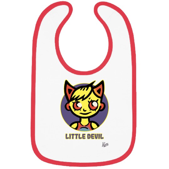 Cute Little Devil Cartoon Illustration Bibs