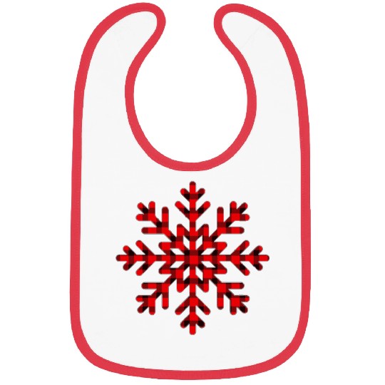 Plaid Snowflake Holiday Pattern Bibs
