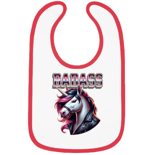 Unicorn Badass Leather Jacket Design Bibs