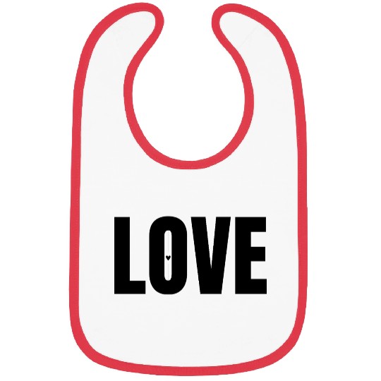 Minimalist Black "LOVE" Typography Bibs