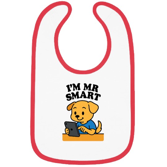 Digital Puppy Exploring on Tablet Bibs