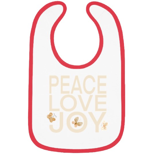 Butterfly Peace Love Joy Typography Bibs