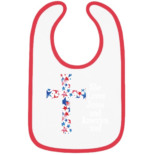 Patriotic Jesus Cross Design Bibs