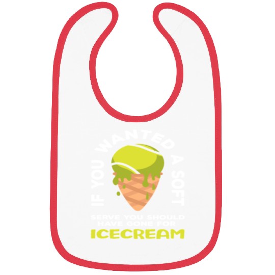 Tennis Player Soft Serve Ice Cream Humor Bibs