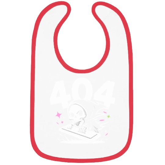 Skull Cartoon Emergency 404 Error Design Bibs