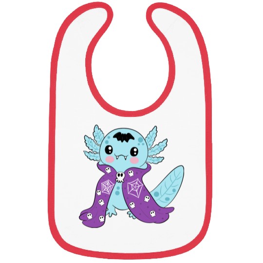 Cute Blue Vampire Axolotl Bibs