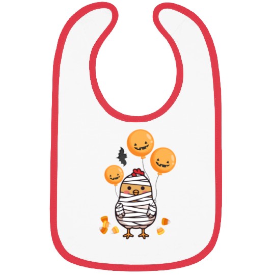 Festive Chick in Mummy Costume Bibs