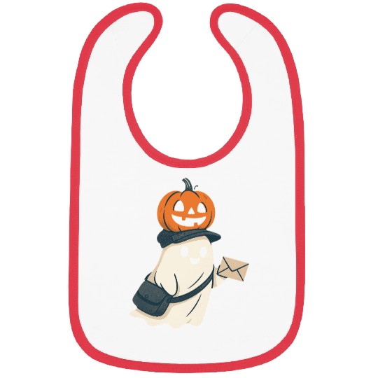 Postal Worker Pumpkin Ghost  Bibs