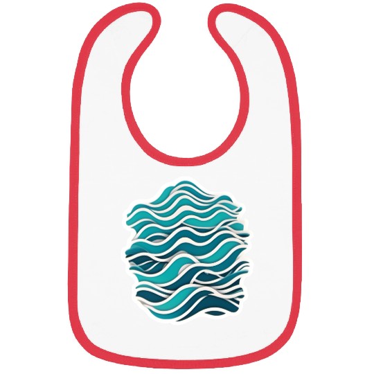 Abstract Ocean Wave Pattern Bibs