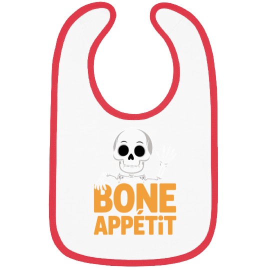 Halloween Skeleton with Bone Appétit Text Bibs