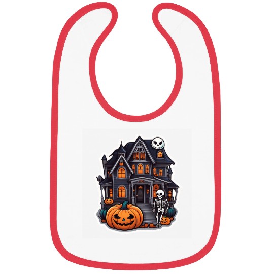 Haunted House Halloween Design Bibs