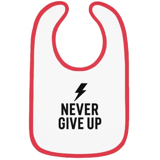 Motivational Lightning Never Give Up Design Bibs