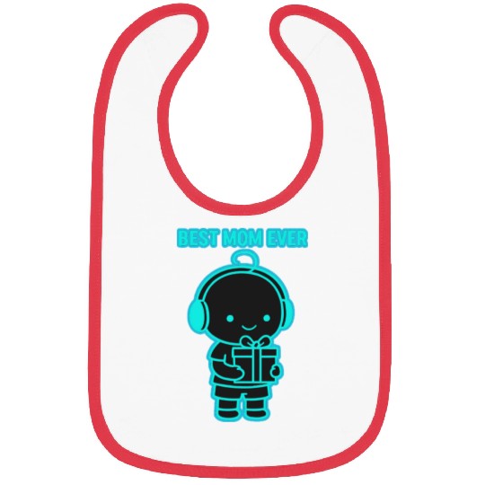 Best Mom Ever Neon Glow Design Bibs