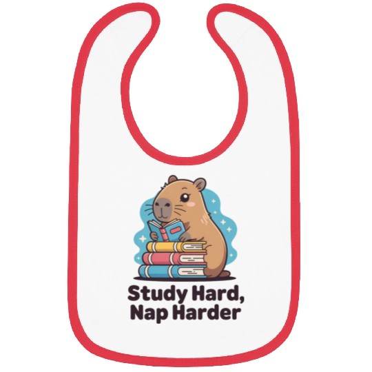 Cute Hamster Reading with Books Bibs