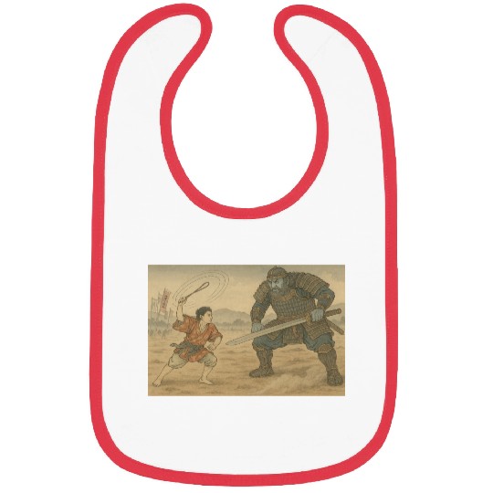 Epic Samurai Duel Illustration Bibs