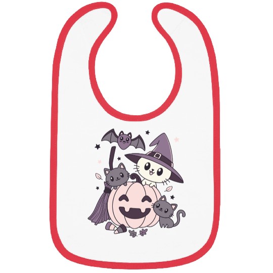 Halloween Kawaii Cat Pumpkin Ghosts Bibs