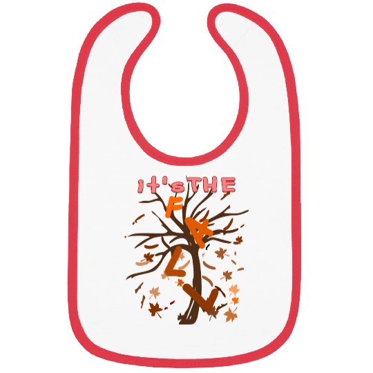 Autumn Tree Falling Leaves Illustration Bibs